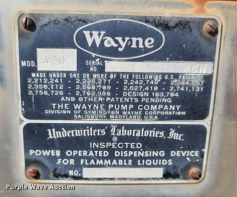 image for item MB9789 Wayne 420  fuel pump