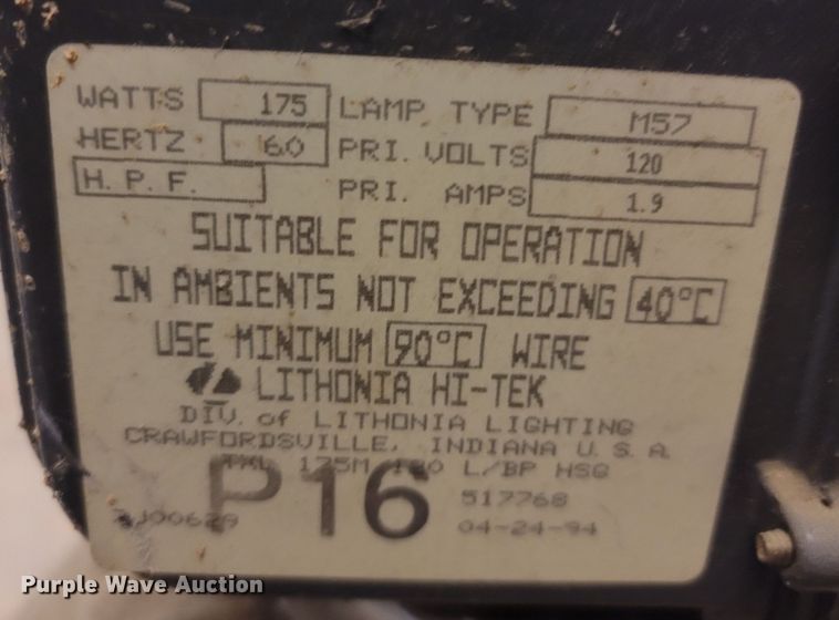 image for item MB9793 (4) Lithonia hi-tek overhead lights