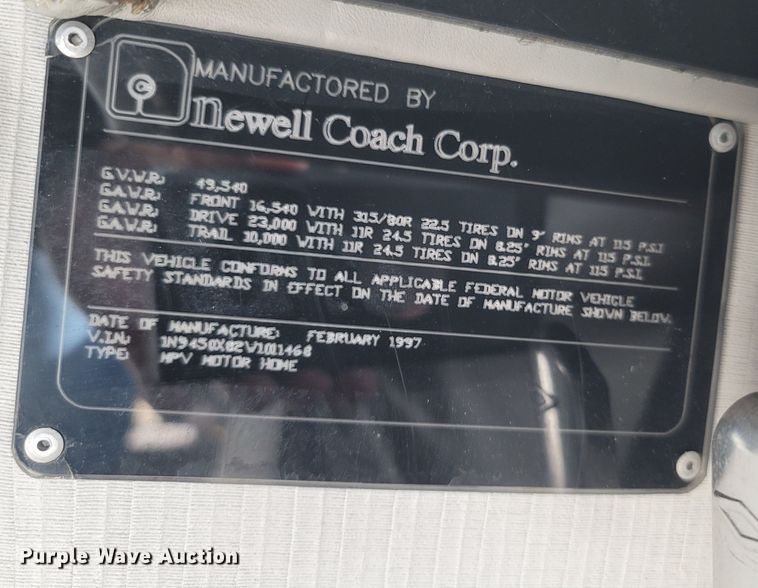 image for item MB9825 1998 Newell  RV