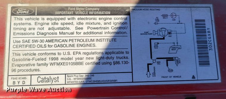 image for item MC9549 1998 Ford Ranger XLT  SuperCab pickup truck