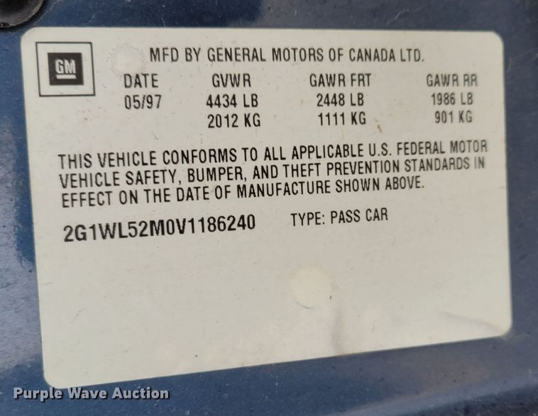 image for item MC9557 1997 Chevrolet Lumina