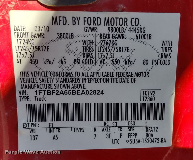 image for item MD9323 2011 Ford F250 Super Duty XL  pickup truck