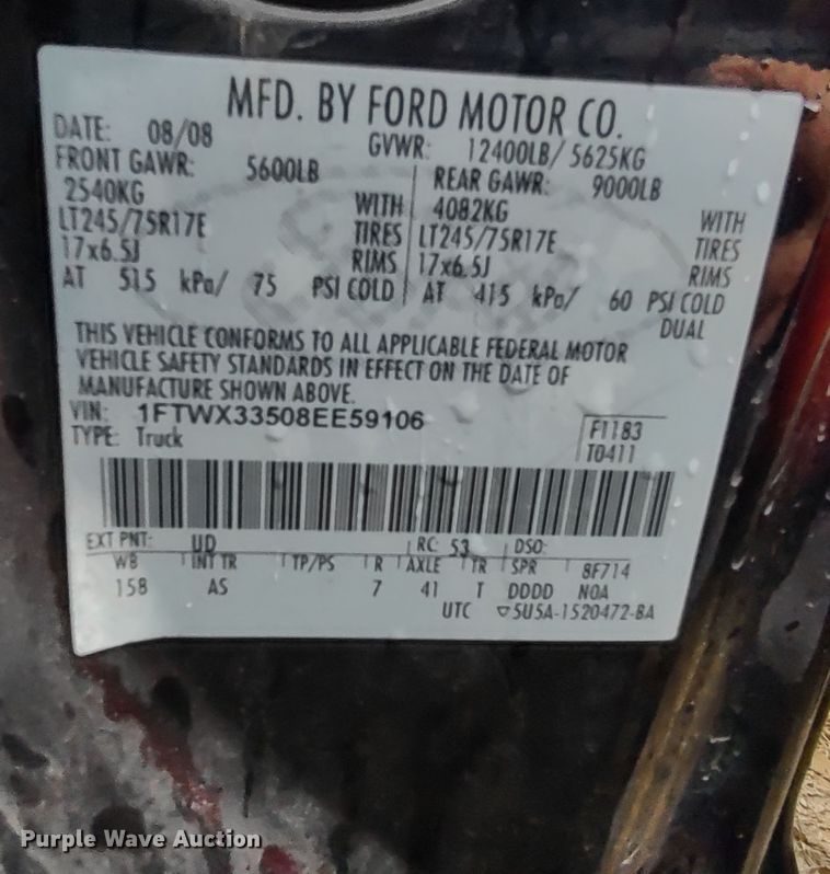 image for item MD9326 2008 Ford F350 Super Duty  pickup truck