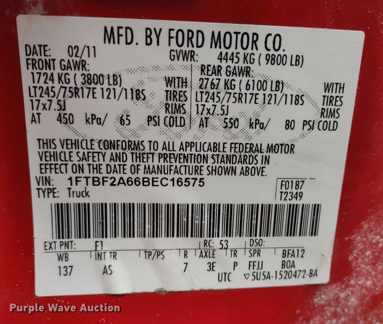 image for item MD9329 2011 Ford F250 Super Duty XL  pickup truck