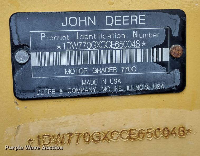 image for item MD9332 2013 John Deere 770G  motor grader