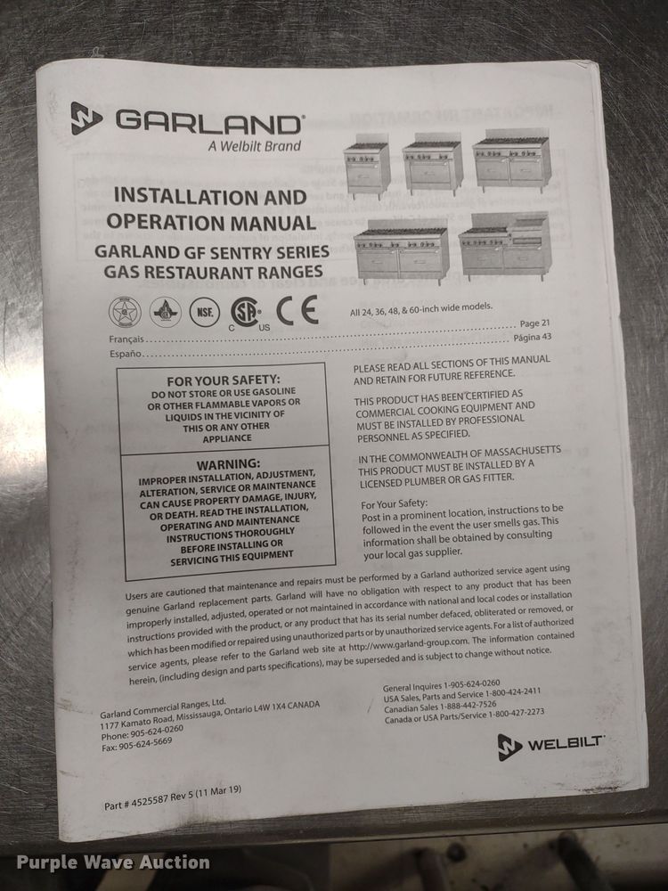 image for item MD9344 Garland GFE60-6G24CR  range