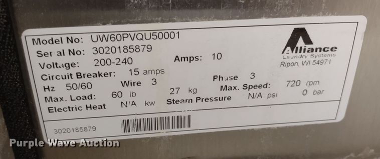 image for item MD9360 Unimac UW60PVQU50001  washing machine