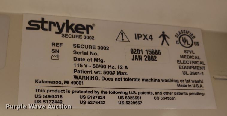 image for item MD9367 (3) Stryker Secure II hospital beds