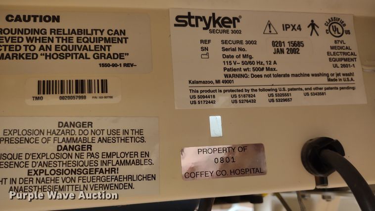 image for item MD9367 (3) Stryker Secure II hospital beds
