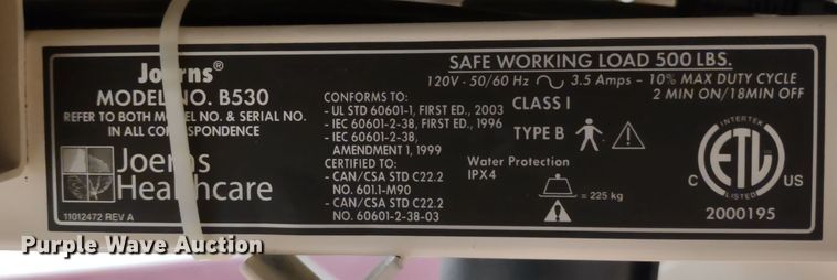 image for item MD9373 (6) Joerns B530 patient beds