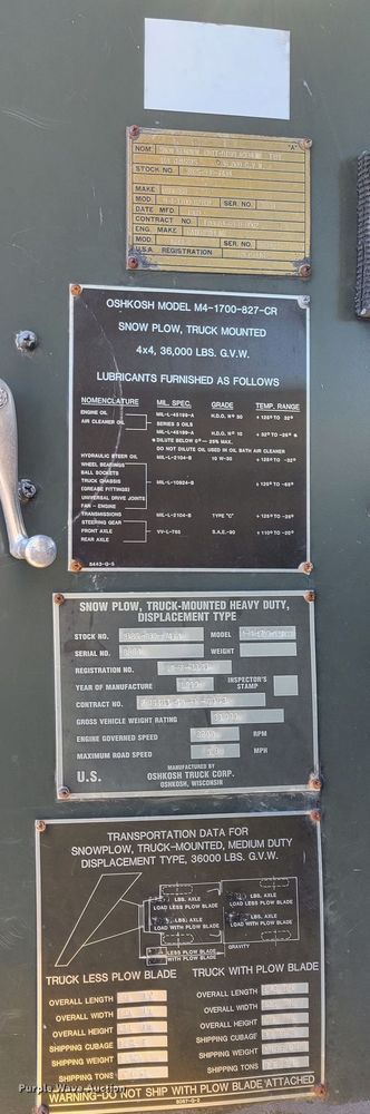 image for item ME9699 1969 Oshkosh M-4-1700-827CR  dump truck