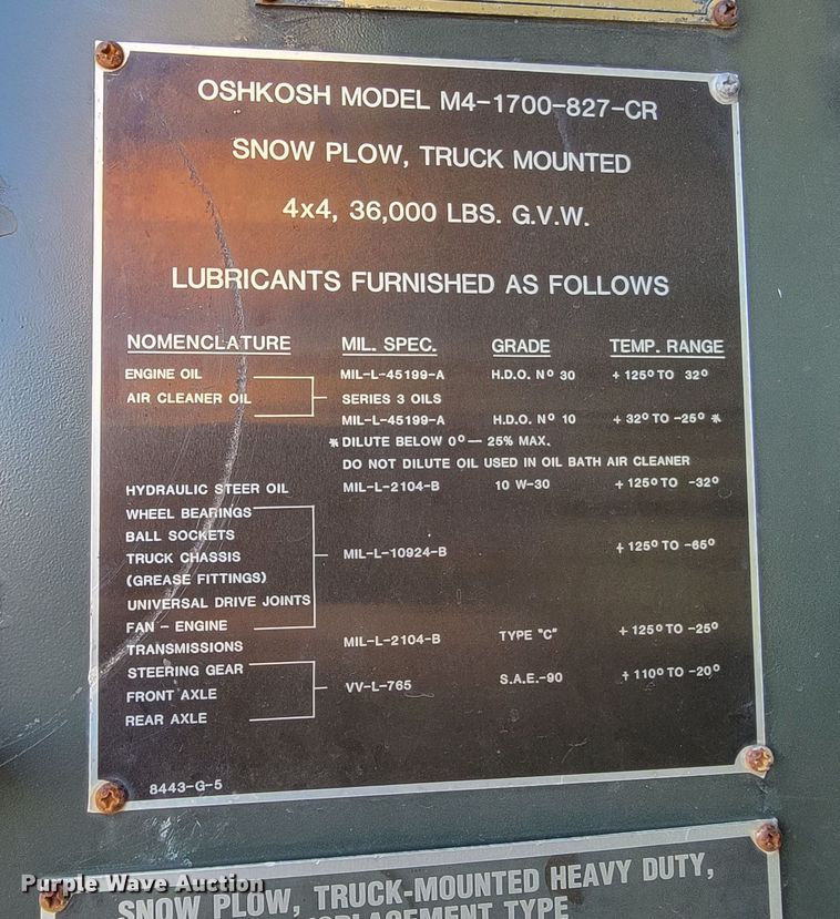 image for item ME9699 1969 Oshkosh M-4-1700-827CR  dump truck