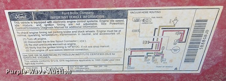 image for item ME9709 1995 Ford F150 XL  SuperCab pickup truck