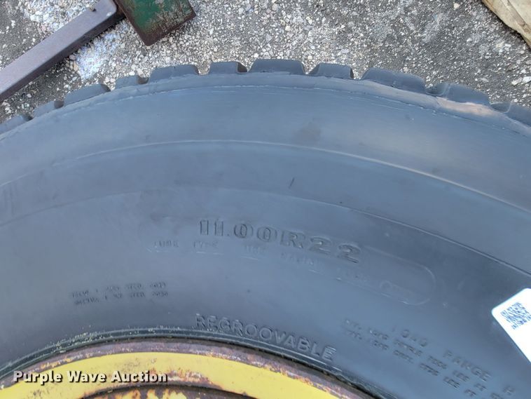 image for item ME9716 (2) Goodyear 11.00R22R tires and wheels