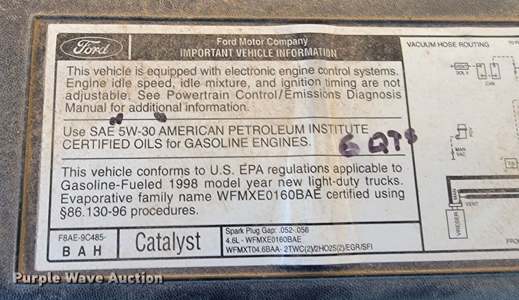 image for item ME9727 1998 Ford F150 XL  pickup truck