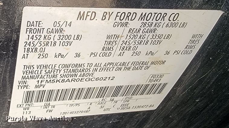 image for item ME9736 2014 Ford Explorer Police Interceptor  SUV