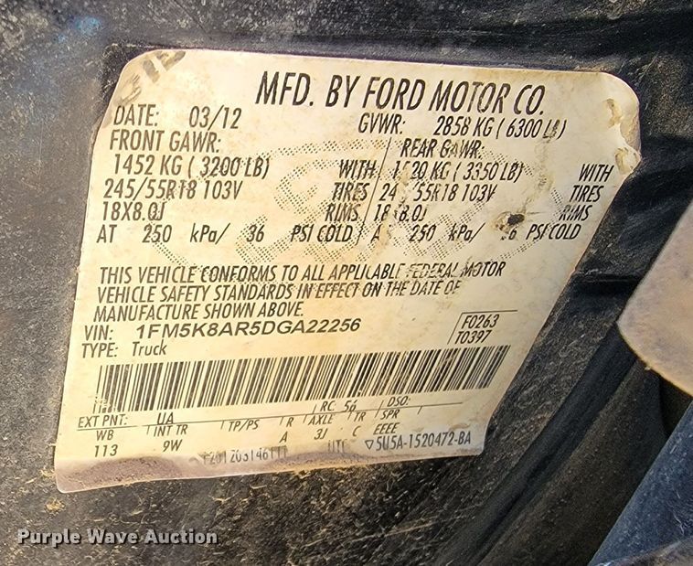 image for item ME9737 2013 Ford Explorer Police Interceptor  SUV