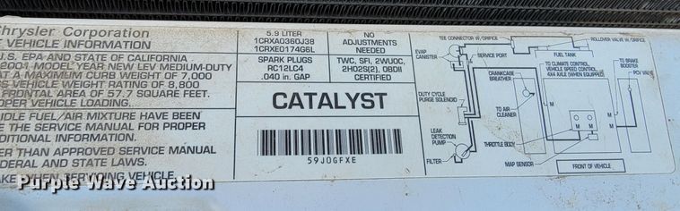 image for item ME9741 2001 Dodge Ram 2500  utility bed pickup truck