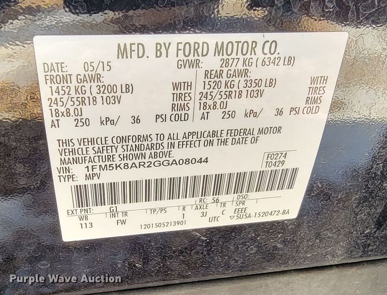 image for item ME9743 2016 Ford Explorer Police Interceptor  SUV