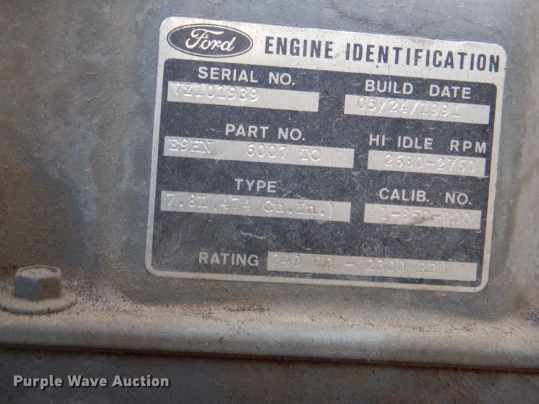 image for item MJ9971 1992 Ford F800  fire truck