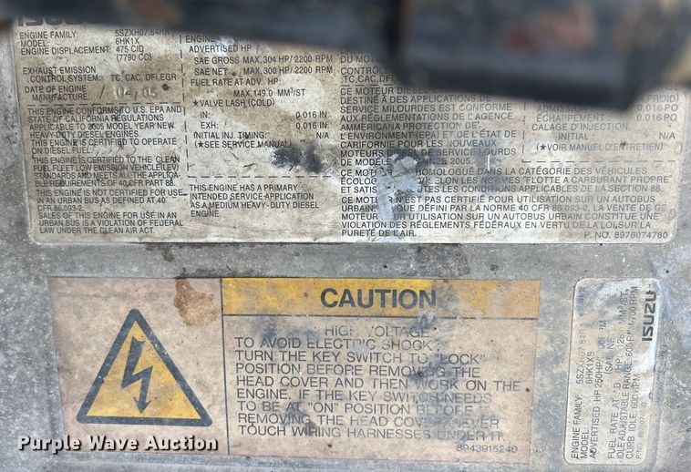 image for item MM9087 2005 GMC T7500  street sweeper truck