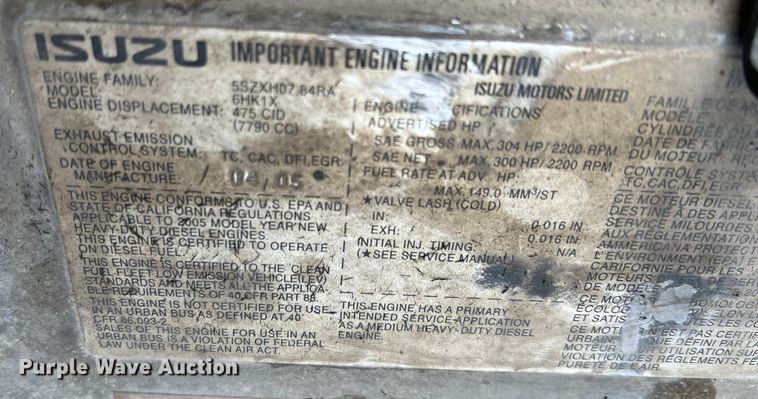 image for item MM9087 2005 GMC T7500  street sweeper truck