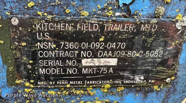 image for item MM9106 1980 US Military M103-A3  utility trailer