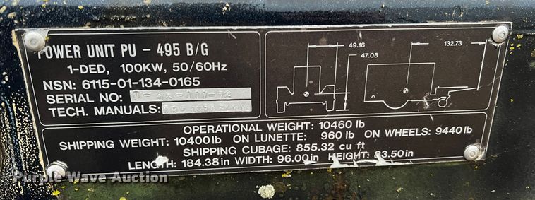 image for item MM9107 1984 Libby Corp MEP002A  generator