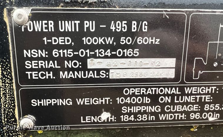 image for item MM9107 1984 Libby Corp MEP002A  generator