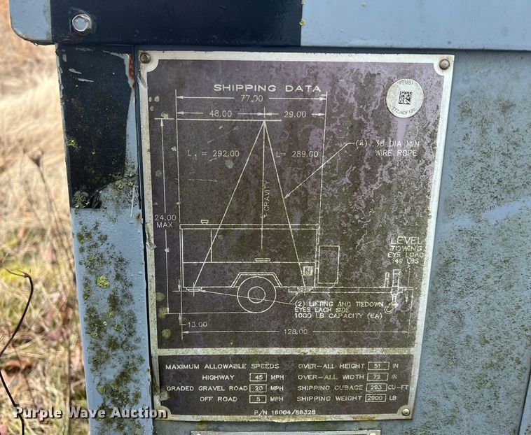 image for item MM9108 1992 US Military 13M125RPDQ  air compressor
