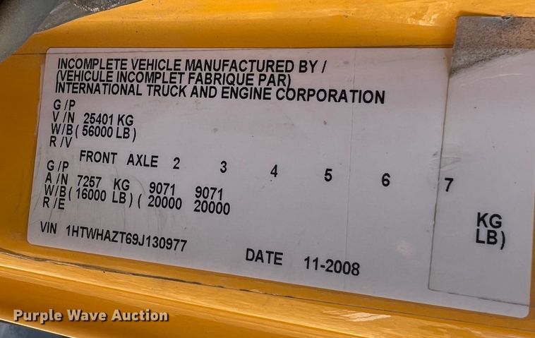 image for item MM9114 2009 International WorkStar 7400  dump truck