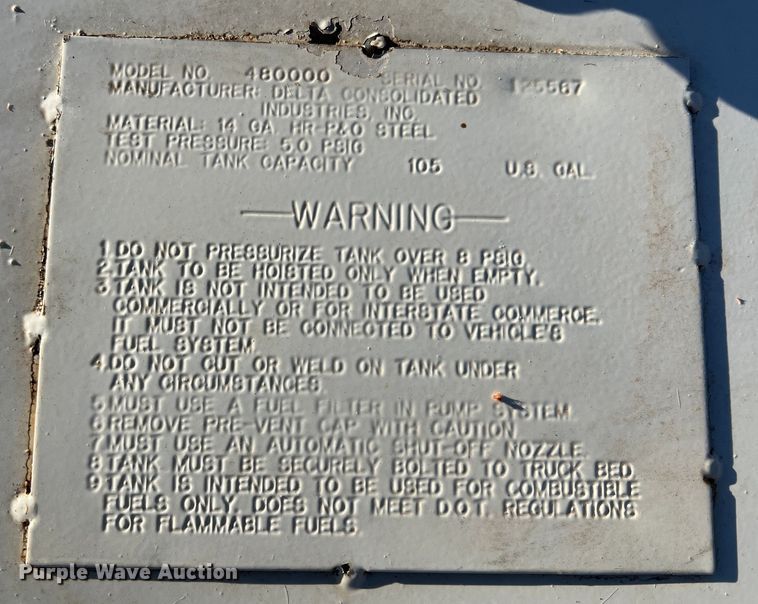 image for item MM9129 Delta 480000  fuel transfer tank