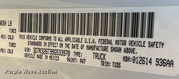 image for item MM9132 2009 Dodge Ram 2500  pickup truck