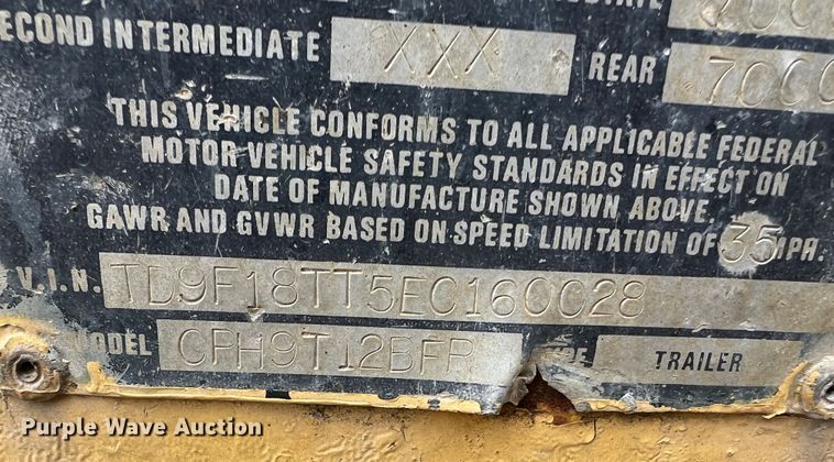 image for item MM9169 1984 ITS CFH9T12BFP  equipment trailer