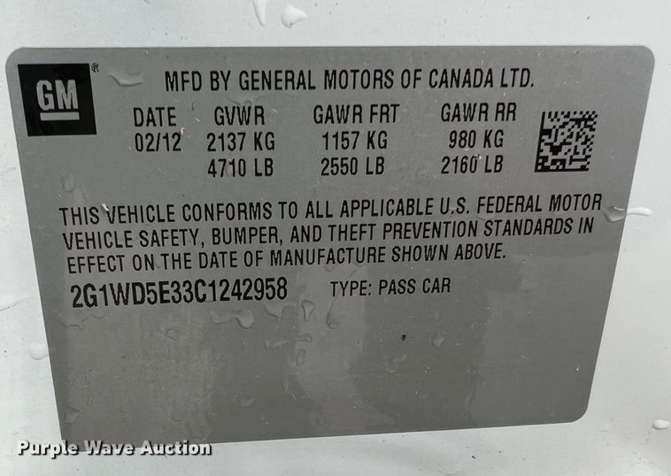 image for item MM9201 2012 Chevrolet Impala Police Cruiser