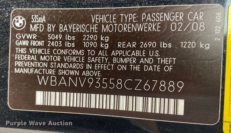 image for item MM9689 2008 BMW 535xi