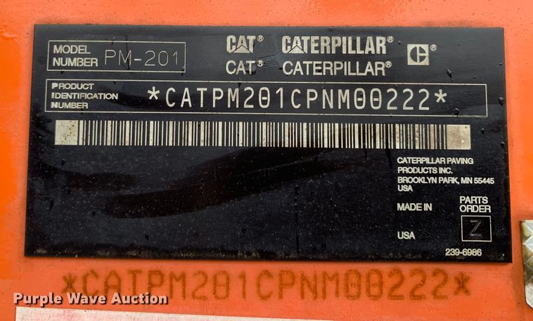 image for item MM9715 2007 Caterpillar PM201  milling machine