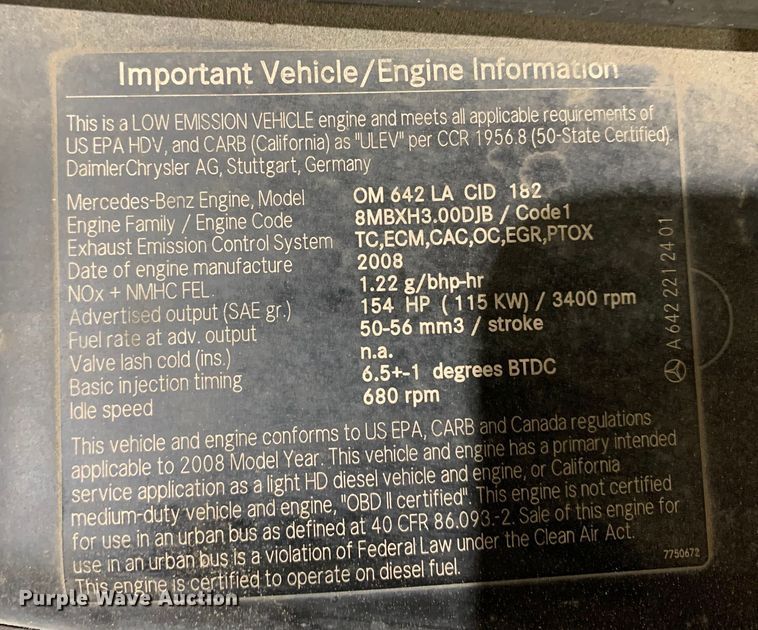 image for item MM9721 2008 Dodge Sprinter 3500  road analyzer van