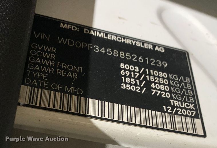 image for item MM9721 2008 Dodge Sprinter 3500  road analyzer van