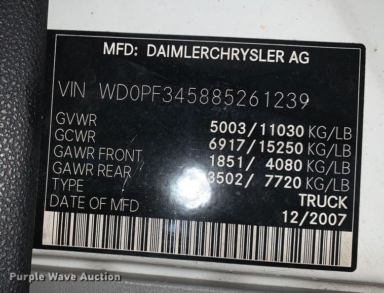 image for item MM9721 2008 Dodge Sprinter 3500  road analyzer van