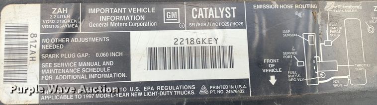 image for item MM9746 1997 Chevrolet S10  pickup truck