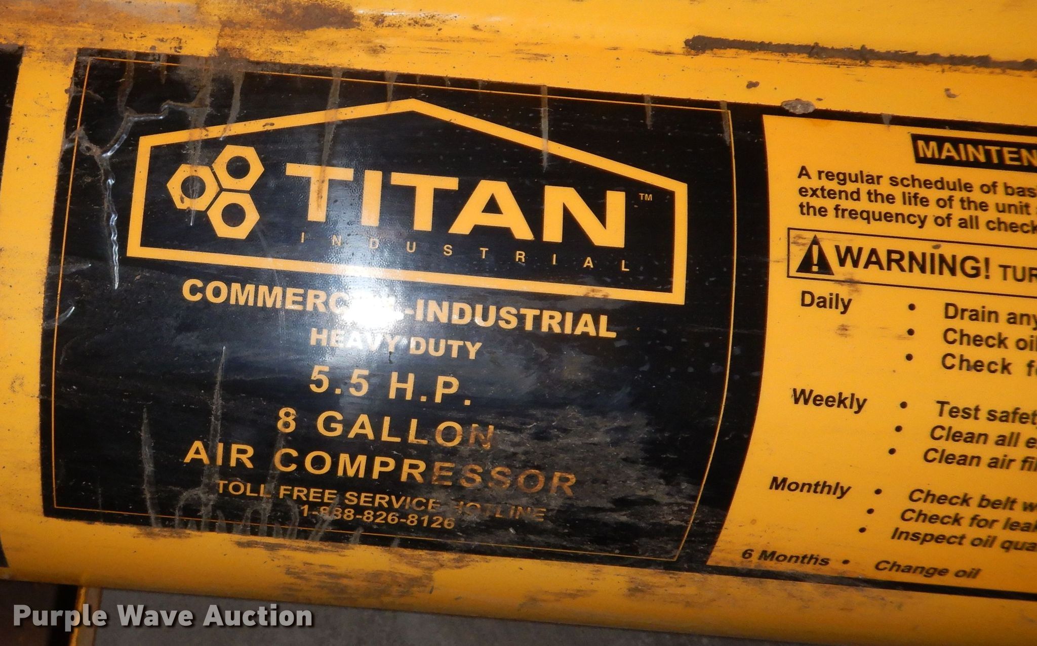Titan Industrial air compressor in Westmoreland, KS Item KS9455 sold