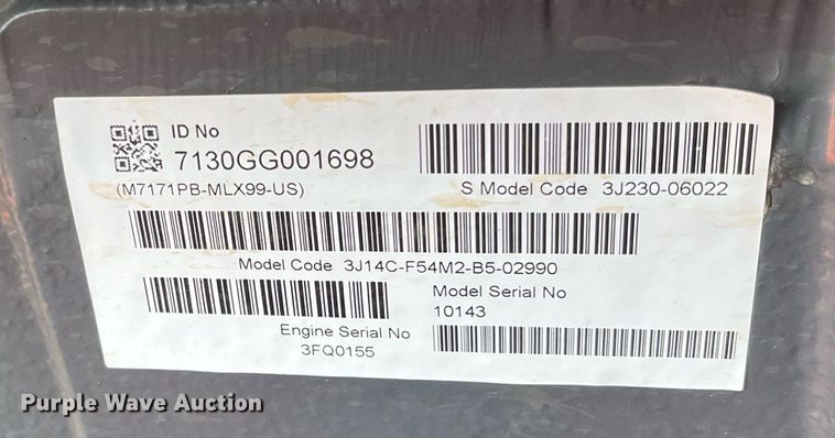 image for item DG5417 2018 Kubota M7-171  MFWD tractor