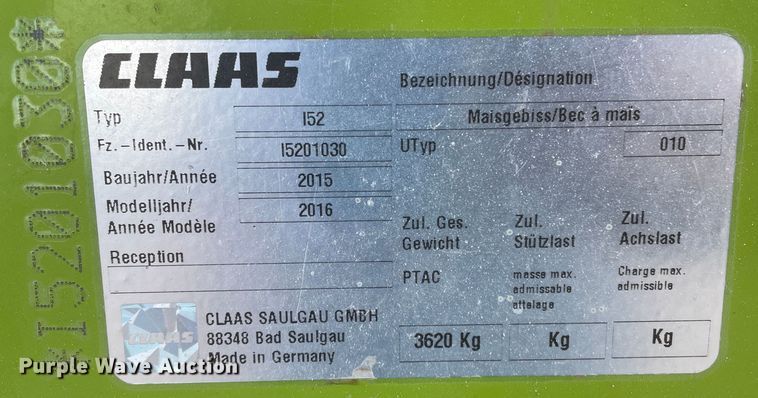 image for item DN4556 2016 Claas Orbis 750  rotary forage head