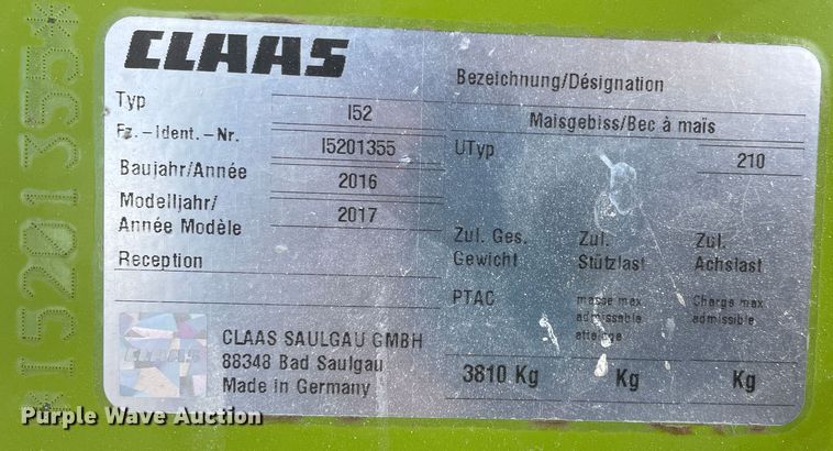 image for item DN4557 2017 Claas Orbis 750  rotary forage head