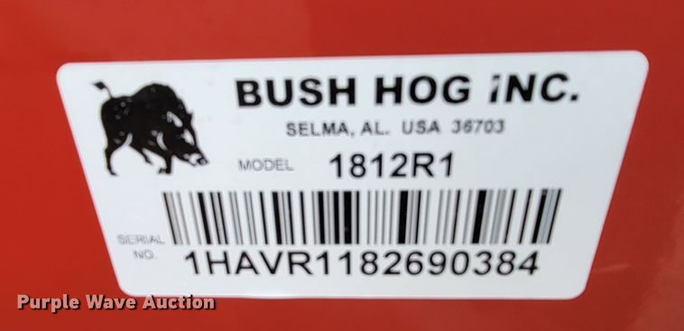 image for item HG9426 2019 Bush Hog 1812R1  batwing rotary mower