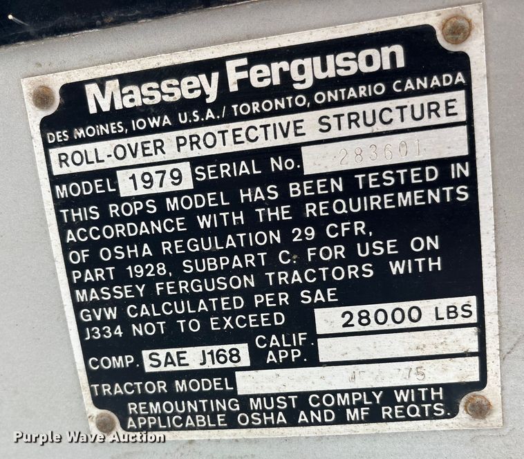 image for item LA9784 1982 Massey Ferguson 2775  tractor