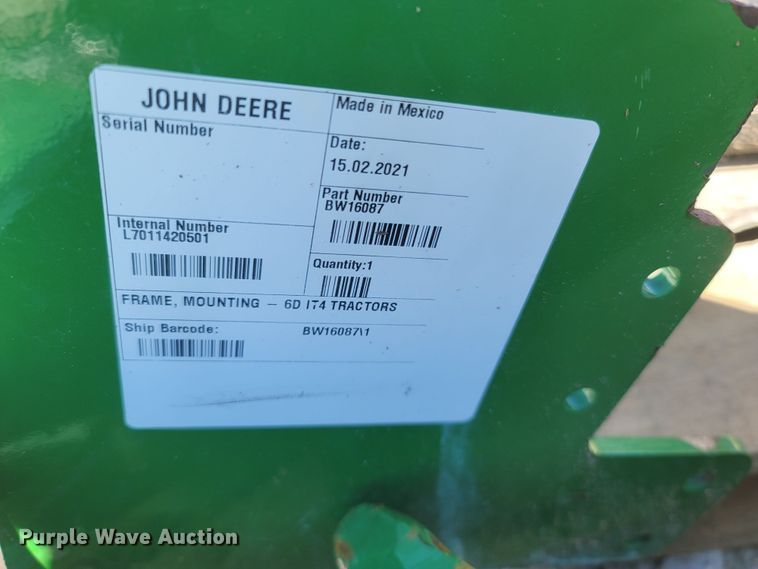 image for item MH9779 John Deere BW16087  sub frame mount