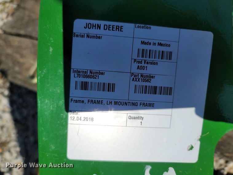 image for item MH9785 John Deere AXX10562  frame mount