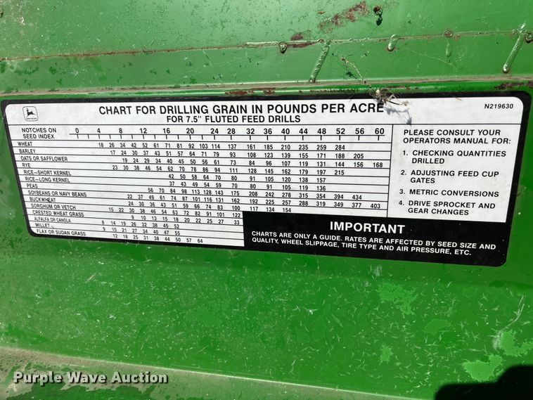 image for item MW9520 John Deere 750  grain drill